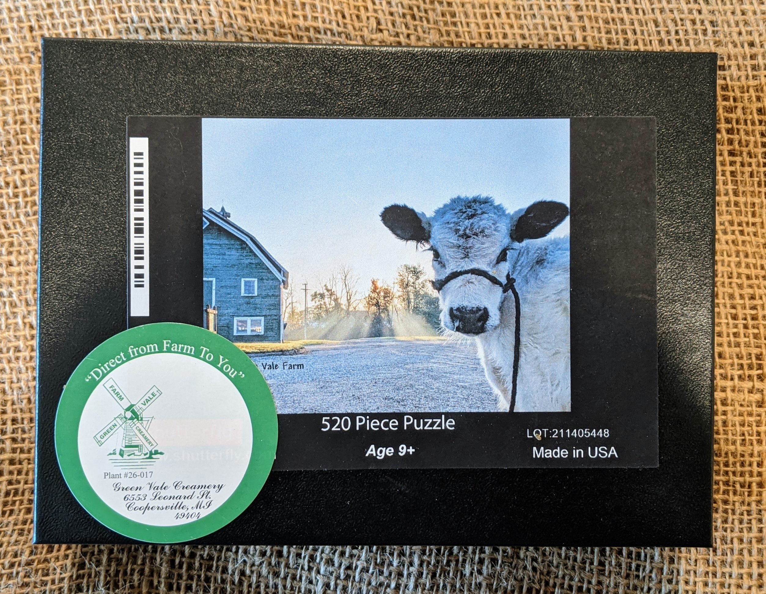 British White Puzzle 520 pieces Green Vale Farm Creamery